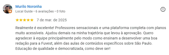 Murilo Noronha — Avaliação Google