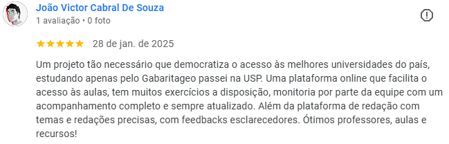 João Victor Cabral — Aprovado USP