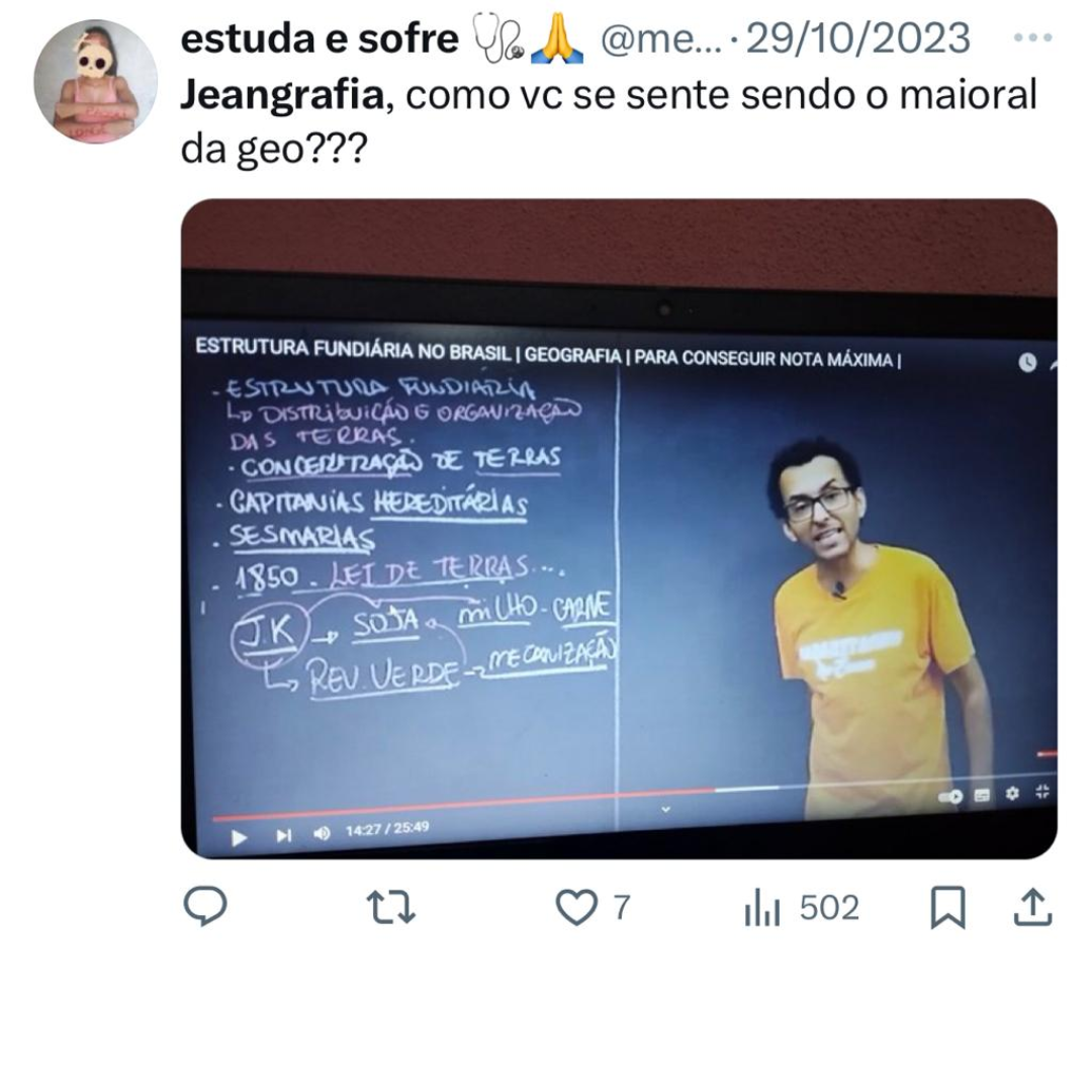 Depoimento no X (Twitter)