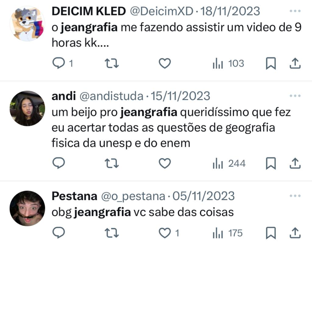 Depoimento no X (Twitter)